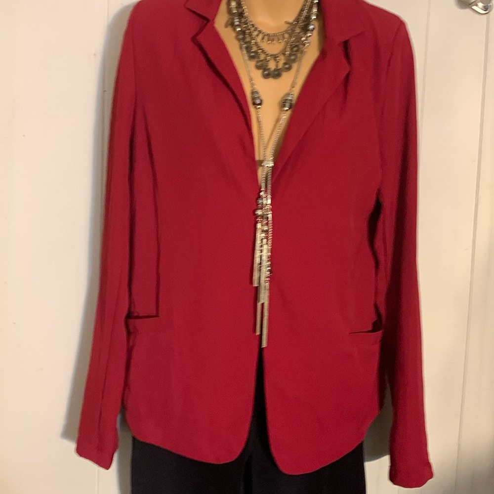 Red blazer comforter size large